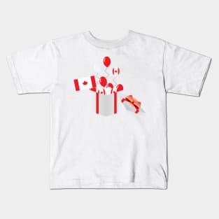 Canada Red and White party - Canada Flag and Balloons Kids T-Shirt